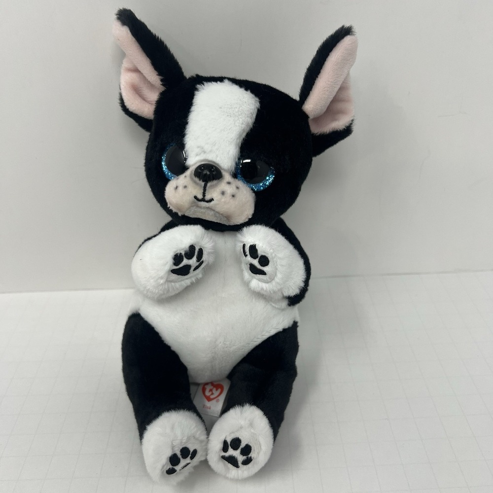 Ty Beanie Baby Bellies Tink Boston Terrier Dog Plush 6 Inch Stuffed Animal 2023
